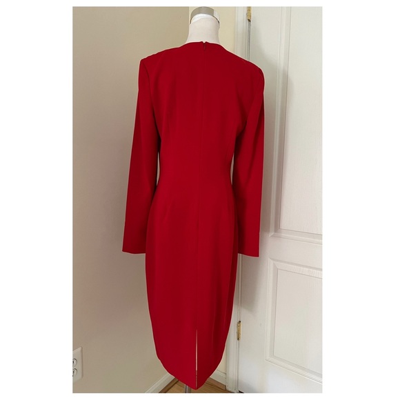 Badgley Mischka Twist-Front Long-Sleeve Dress - Picture 8 of 16